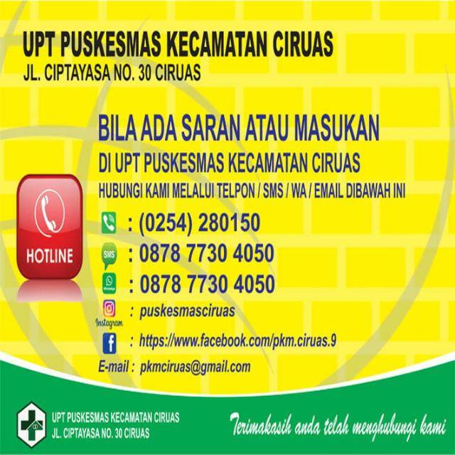 Hotline - Upt Puskesmas Ciruas